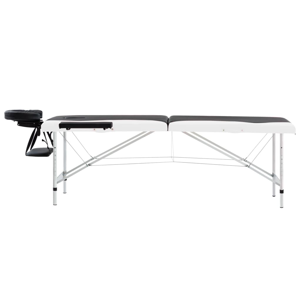Massageliege Klappbar 2-Zonen Aluminiumgestell Schwarz und Weiß,Gesundheit & Schönheit,Körperpflege,Massage & Entspannung,Massagetische,Schwarz,15.2 kg-110228