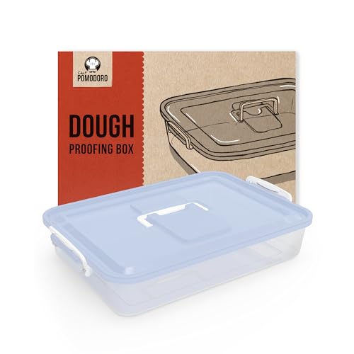Chef Pomodoro - Boîtes de Fermentation pour Pizza et Pain - Bac à Pâtons Empilables Boules de Pâte avec Couvercles de Conservation et Poignée de transport...