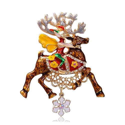 Image of Enamel Brooch Pin For Women Men, Vintage American Flag Crystal Lapel Pin, Christmas Brooch Suit Dress Clips Accessory Gift