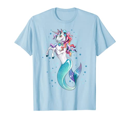 Unicorno Mermaid Mermicorn T Shirt Ragazze Bambini Rainbow Regali Maglietta