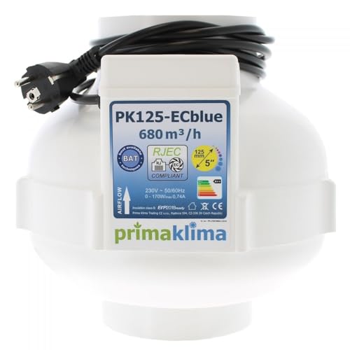 Prima Klima Ventilator Blue 680m/h 125mm Multispeed RJEC EC