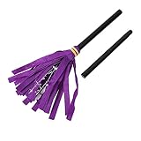 Dzrige Halloween Witch Broom Wizard Broomstick Witch Flying Broom Witch Broom Cosplay Costume Accessories Props for Halloween Haunted House Masquerade Decoration, 31.5 Inch (Purple)