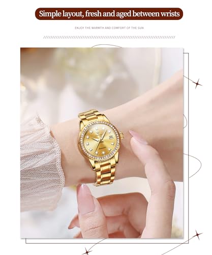 Image of OLEVS Watch for Men Analog Quartz Stainless Steel Moon Phase Calendar Chronograph Diamond Watches Waterproof Wrist Watch Luminous