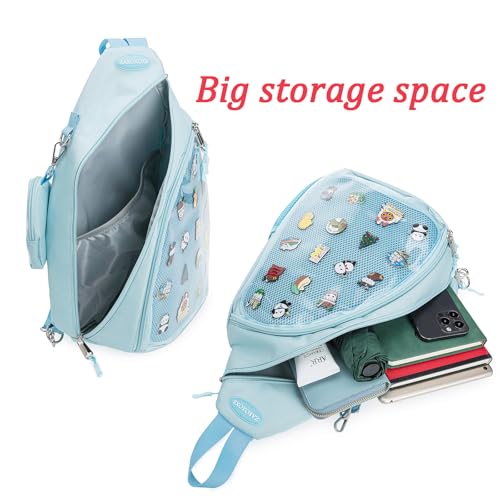 Mens Womens Oxford Ita Bag Pin Display Chest Pack Single Shoulder Bag Sport Backpack Packs Hiking Daypack