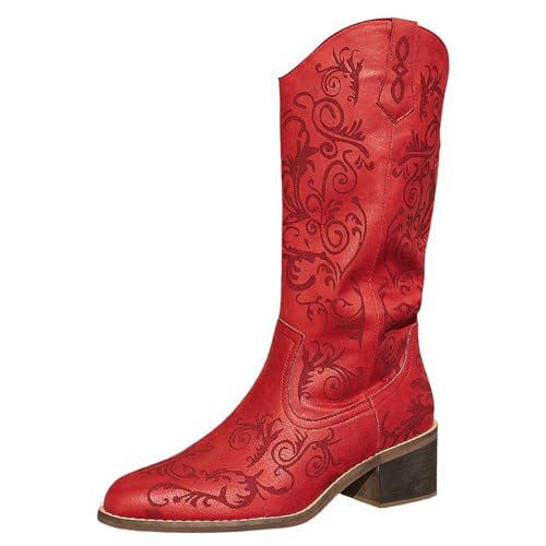 Botines de mujer impermeables botas de cuero con tacón ancho bajo zapatos botas de invierno cálido con cierre de cremallera mediados de pantorrilla botas de nieve motocicleta cómodas zapatos de