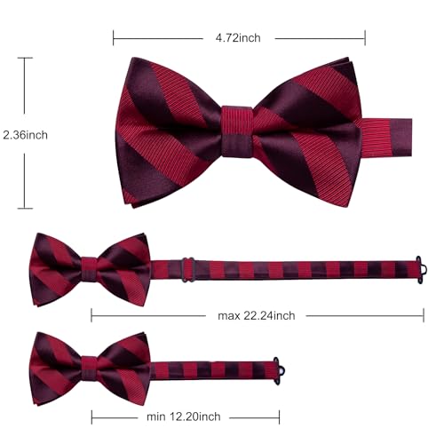 Image of YourTies Bow Ties for Men Pretied Bowties Solid Color Satin Bow Tie Formal Business Tuxedo Wedding Party Prom