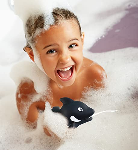Dollibu Killer Whale Bath Buddy Squirter - Floating Orca Whale Rubber Bath Toy, Fun Water Squirting Bathtime Play For Toddlers, Cute Sea Life Animal Toy For The Bathtub, Beach & Pool For Girls & Boys #TOP5