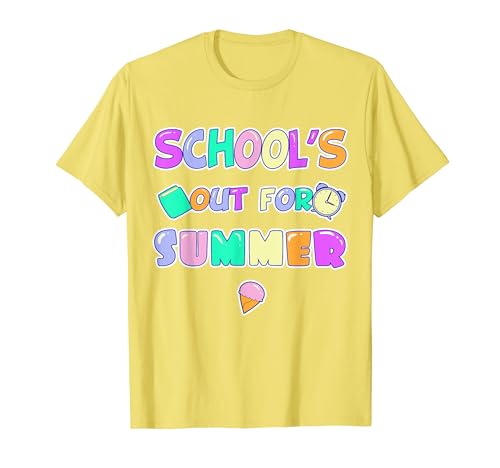 School's Out for Summer Cute Pastel Colors Kids Camiseta