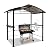 Vilobos 8'x 5' Layered PVC Board BBQ Grill Gazebo Outdoor Mental Grill Shelter with Shelves & Tools Rails, Easy to Assemble, BBQ Canopy for Patio Backyard Deck, Black
