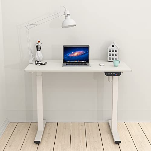 Shw Electric Height Adjustable Desk With Memory Preset, 40 X 24 Inches, White #TOP5