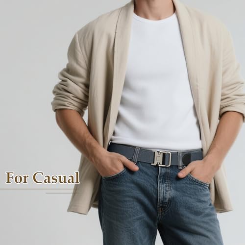 JASGOOD 2 Pack Canvas Web Belts Double D Ring Buckle for Men Fabric Cloth Casual Belt for Jeans Pants 1 1/2" Wide4