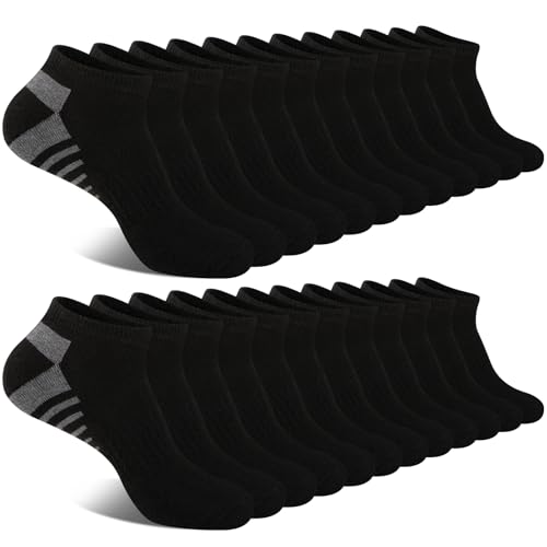 COOVAN 12 Pack Mens Ankle Low Cut Socks Athletic Running Cushion Casual Socks 12 Pairs