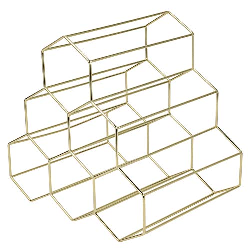 PRIZOM Estante Vino geometrico Estante Vino de UVA domestico Simple de Metal Gabinete Vino de Bar de Estar Restaurante Exhibicion Vino