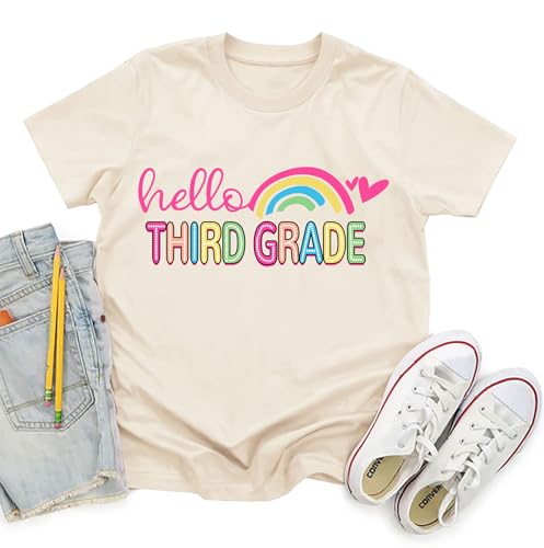 Image of First Day of School Shirt Girls Boys Preschool to 5th Grade Tshirt Kids Back to School Graphic Tee Tops