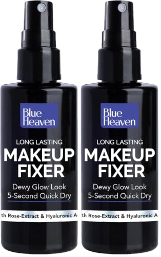 Image of Blue Heaven Long Lasting Makeup Fixer | Infused With Aloe Vera, Vitamin- E and Vitamin B5 | Light weight, quick dry, Matte Finish Setting Spray for makeup | 60ml (Pack of 2)