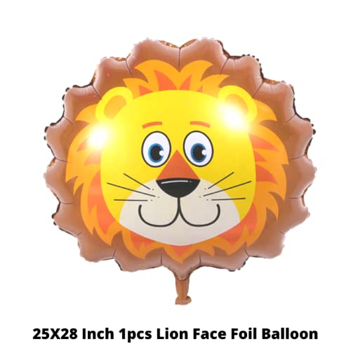 Image of Party Decorz Lion Face Foil Balloon Big Size (25X28 Inch,1 pcs) Jungle /Safari /Animal Theme Birthday Party Foil Balloon For Children Birthday Party Decoration