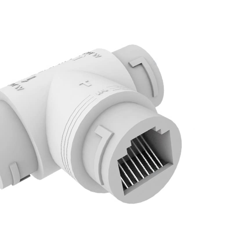 Kit combinador/divisor PoE para 2 pares, cable impermeable Power over Ethernet de 3 vías RJ45 para cámaras de vigilancia, síntesis y separación PoE, compatible con IEEE 802.3af/at miniatura 3