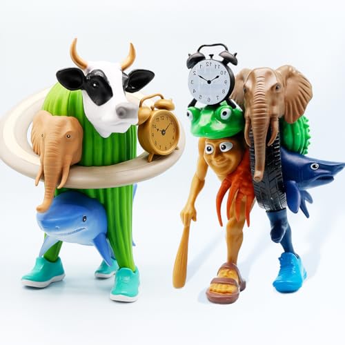 Dlishka Figuras italianas, cérebro vermelho de 1 a 2 polegadas, divertidas figuras de brinquedo de T Tung Tung Sahur para crianças e adultos, tubarão baleiro e Lirili Larila Internet Meme conjunto