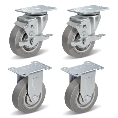 NINOSO 3.5" Heavy Duty Casters Set of 4 with Brake, Wheels f...
