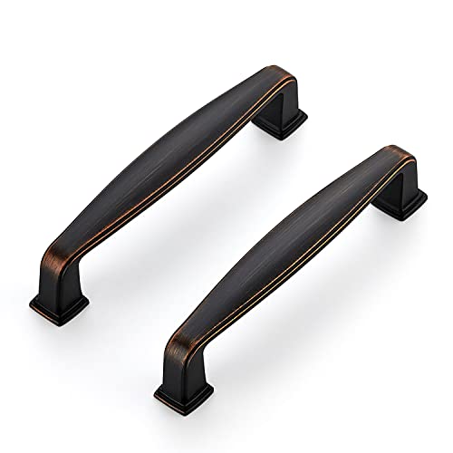 Image of Ravinte Solid 3-3 /4 Inch Oil Rubbed Bronze Cabinet Pulls - Drawer Handles for Cupboards