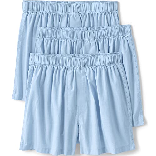Lands' End Mens 3 Pack Poplin Boxer Blue Jay Regular X-Large #TOP25