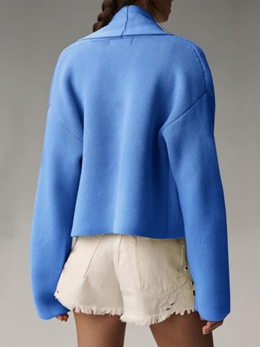 Image of Saodimallsu Womens Cropped Cardigan Open Front Shawl 2026 Fall Trendy Long Sleeve Sweater Jacket