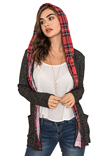 Image of Eloges Women's Multi Stripe Soft Knit Open Cardigan with Suede Elbow Patch