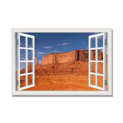 Tableau sur toile fenetre pour salon decoration murale 3D