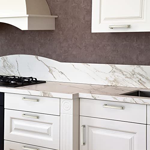 10 Pack Kitchen Cabinet Pulls Square Drawer Pulls 5 Inch Hole Center Cabinet Handles Brushed Nickel Drawer Pulls Kitchen Cabinet Hardware For Kitchen Cupboard Solid Dresser Handles #TOP6