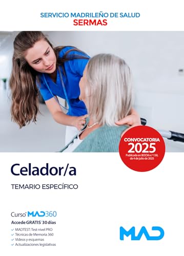 Portada de Celador/a. Temario específico: Servicio Madrileño de Salud