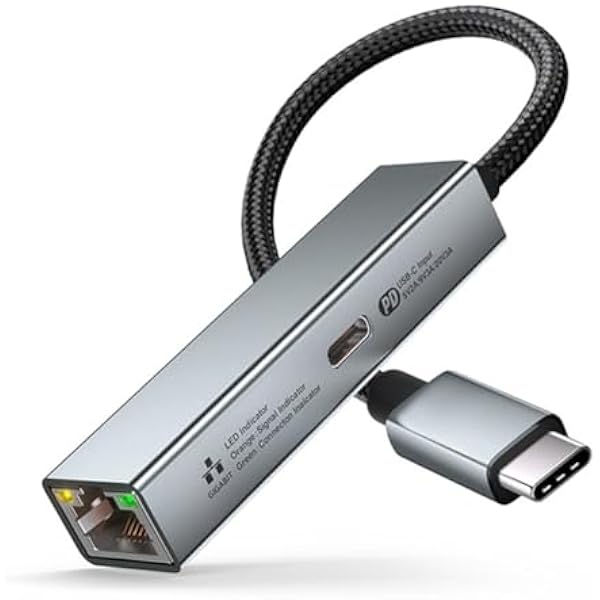 ISTOVO Karta Sieciowa USB C 2 w 1 z Portem Szybkiego Ładowania PD 60 w 1000 Mb/S C do Ethernet RJ45 Lan Gigabit Adapter do Komputera