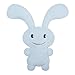 TROUSSELIER - Doudou avec Hochet - Funny Bunny - 24 cm de haut - Moderne Chic - Idéal Cadeau de Naissance - Lavable en Machine - Colori Bleu Ciel