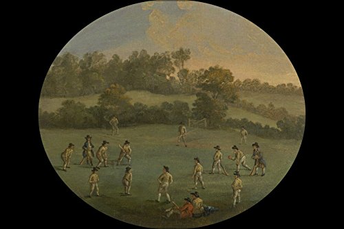 24"x36" Gallery Poster, A Game of Cricket The Royal Academy Club in Marylebone Fields, now Regent's Park