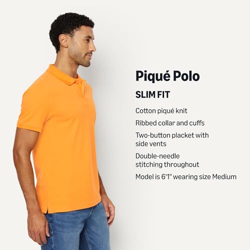 Image of Amazon Essentials Men's Slim-Fit Short-Sleeve Cotton Pique Polo Shirt