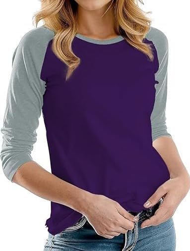 3/4 Sleeve Tops for Women - Casual Fashion Blouse Baseball Style Tees Three Quarter Raglan Shirt Women - Image 3