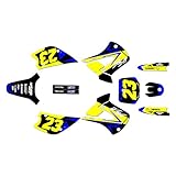 Kalair GFX Graphics Kit for Kawasaki KX100 RESTYLE (2001-2013) EVADER Series Yellow 09 Mil - Dirt bike Custom Racing Graphics Decals Stickers Kit, no-plastics