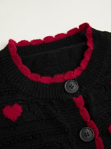 Image of CIDER Cardigan Sweaters for Women Trendy Cute Sweaters Long Sleeve Crew Neck Heart Print Cardigans Spring Fall Outfits