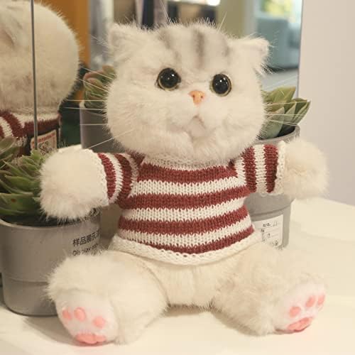 Chongker Stuffed Animals Plush Cat for Girls Boys Mini British Shorthair Cat Doll Handmade Realistic Cute Plushies Toy Kitten for Cat Lovers Anniversary