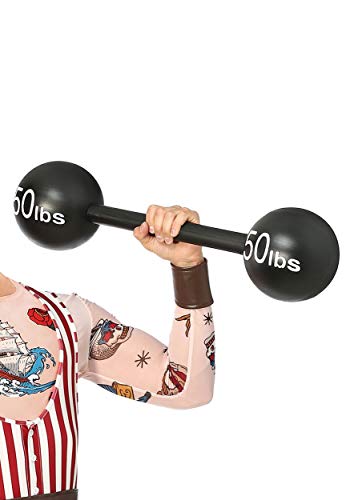 Fun Costumes 100lbs Strongman Barbell Plastic Weight | Adult Costume Accessories - Black - Standard - Thumbnail 2