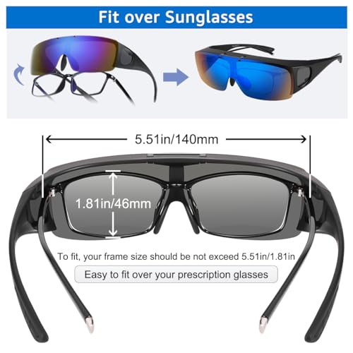 Mens Polarized Flip Up Fitover Sunglasses with Mirrored Lenses4
