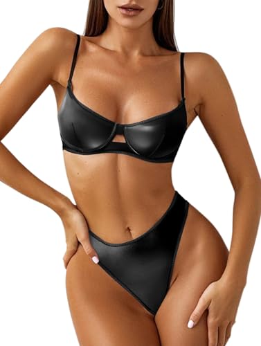 Image of Lilosy Sexy Mesh Sheer Underwire Push Up Lingerie Set Lingerie Set