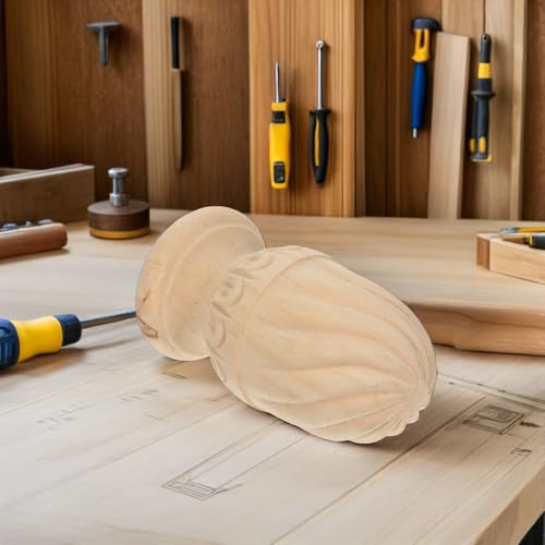 Remate de madera de piña sin terminar HOOTNEE para columnas de barandillas 7