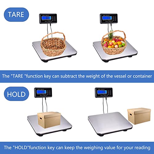 Digital Scale,Electronic Scale,Animal Scale,Dog Scale,Shipping Scale,Stainless Steel Scales,Multifunctional Scale High-Precision 660Lbs X 0.2Lbs 15X12 Inches #TOP4