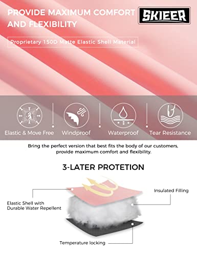 Skieer Women's Mountain Snowboard Jacket Hooded Fleece Lined Winter Outerwear Coat(Pink,M) #TOP3