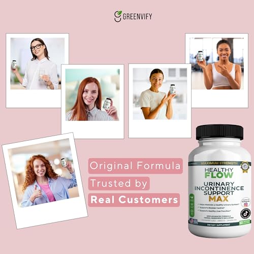 Image of Healthy Flow Urinary Support Max Feminine Bladder Control, Extra Strength Urinary Formula, 60 Capsules (Pack of 20)