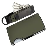 ROSSM Kompaktowy metalowy breloczek do kluczy | innowacyjny minimalistyczny breloczek do kluczy | inteligentny breloczek do kluczy, który chroni 2-6 kluczy, Zielona wojskowa, Compact, Minimalistyczny