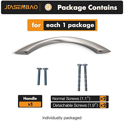 Image of 5 Pack Brushed Nickel Cabinet Pulls 5 Inch Arch Twisted Silver Handles Drawer Kitchen Cupboard Bathroom Dresser Cabinet Hardware Zinc Alloy