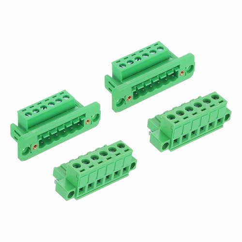 Bloque de terminales de tornillo de 6 pines y 5,08 mm MECCANIXITY, conector PCB pasamuros de 2 uds