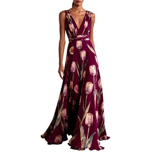 Robe col en V sans manches ajustée pour affiner la silhouette en soirée