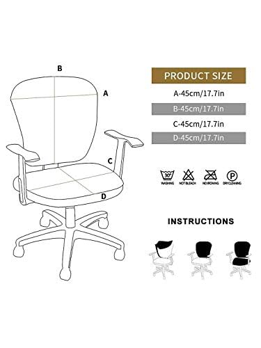 Image of Cortina Office Chair Slip Covers | Stretchable Polyester Elastic Spandex Fabric | Corporate Rotating Chair Cover | Removable Chair Case | Machine Wash | Geometry Print - Orange | Set of 1